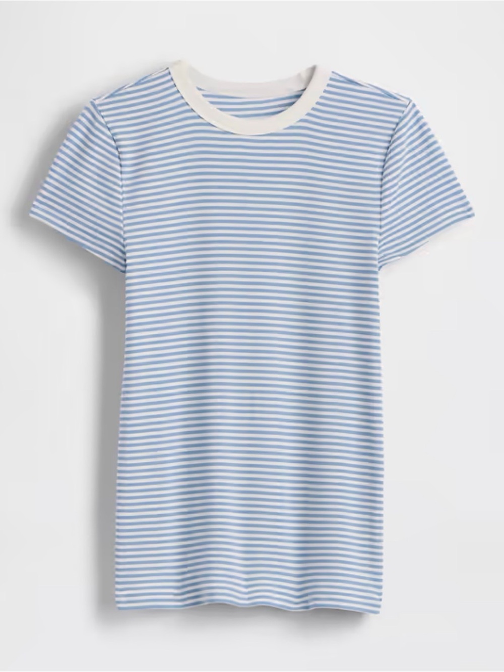 NWT GAP Light Blue Striped Modern Crewneck Tee - L TALL